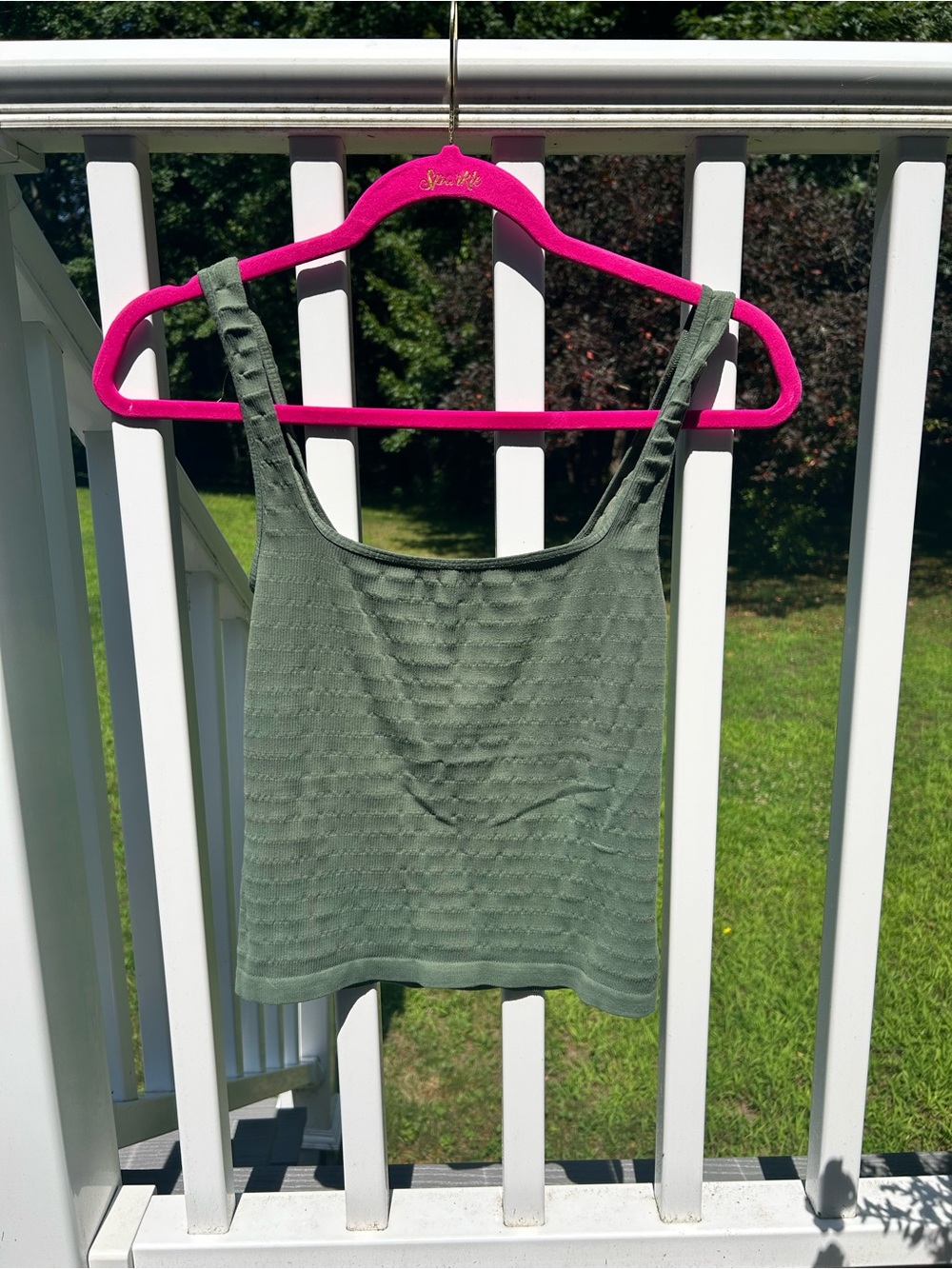 Free People Olive Green Ribbed Scoop Tank